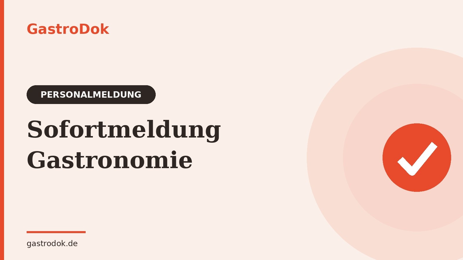 Sofortmeldung Gastronomie – Meldung vor Arbeitsantritt