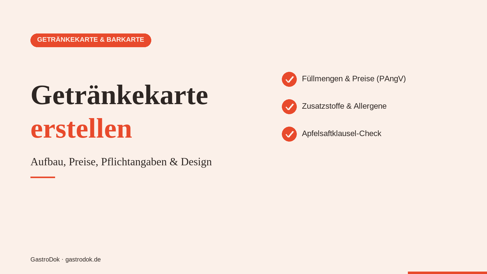 Getränkekarten-Designer: Design wählen, Getränke eintragen, als PDF laden