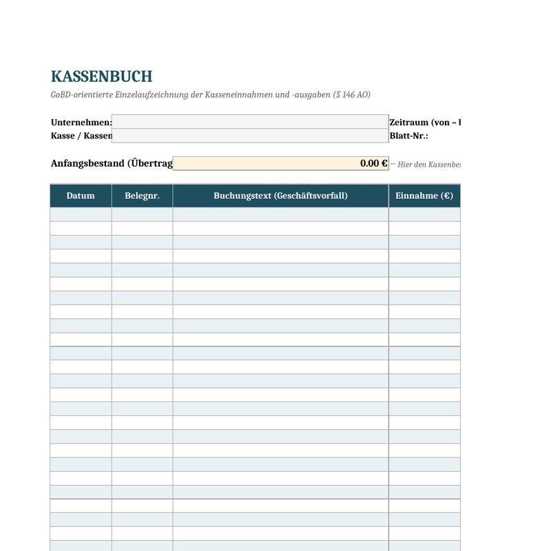 GoBD- & Kassen-Paket für die Gastronomie – Vorschau einer Seite aus dem Paket
